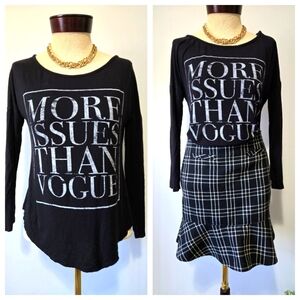KNIT RIOT- More Issues Than Vogue Lightweight Long Sleeve Top. Size Medium
